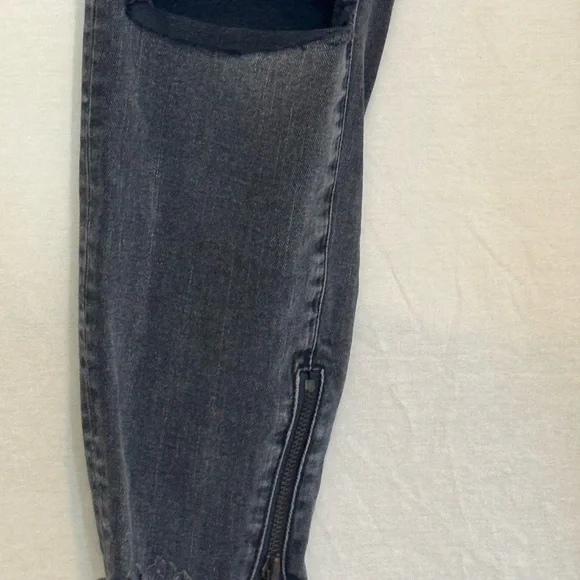 B-211 One X One Teaspoon Black Distressed High Waist Skinny Jeans Size 28 - Picture 3 of 15